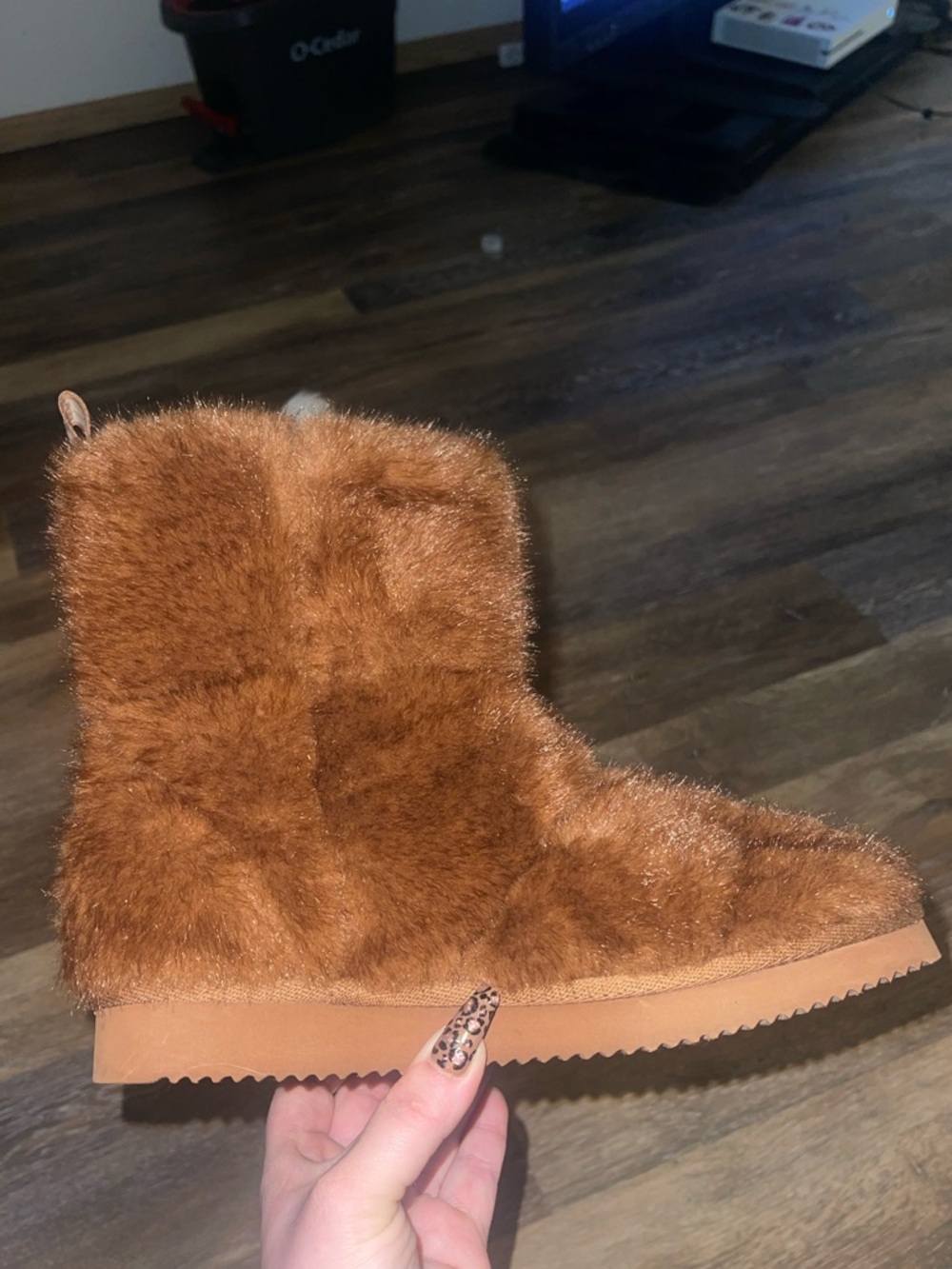 Faux Fur Bootie with Branded Pull Tab